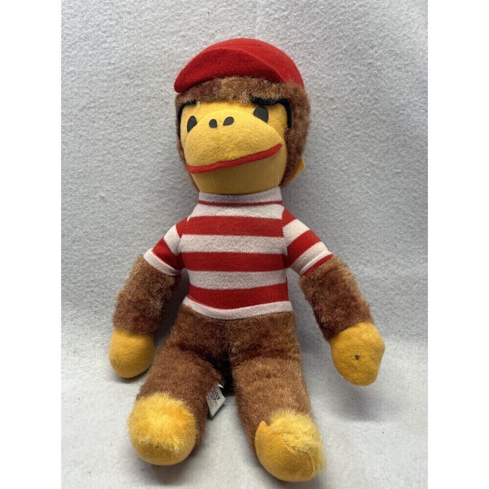 Vintage Stuffed Plush Monkey Carnival Prize 16  In Superior Toy Novelty Inc 50s